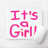 Het is een meisje! muismat (Met muis)