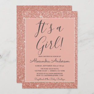 Het is een Meisje! - Nam Goud schitteren Baby Kaart