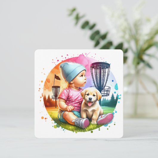 Het is een meisje, natuurlijk! Disc Golf Pun Baby Kaart (Staand voorkant)
