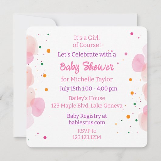 Het is een meisje, natuurlijk! Disc Golf Pun Baby Kaart (Achterkant)