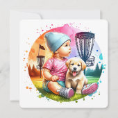 Het is een meisje, natuurlijk! Disc Golf Pun Baby Kaart (Voorkant)