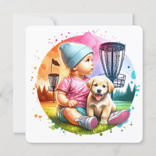 Het is een meisje, natuurlijk! Disc Golf Pun Baby  Kaart