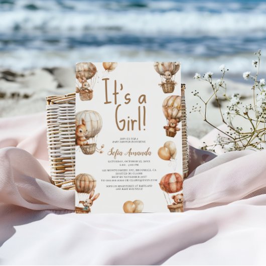 Het is een meisje neutraal baby dier Baby shower Kaart