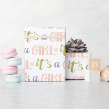Het is een meisje nieuwe baby inpakpapier