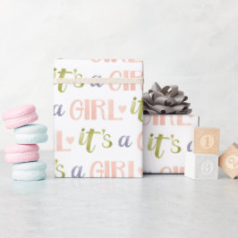 Het is een meisje nieuwe baby inpakpapier