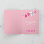 Het is een meisje! Nieuwe Baby – Roze Aangepaste F Kaart (Binnen)