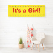 Het is een meisje - Nieuwe geboortenaankondiging v Spandoek (Insitu)