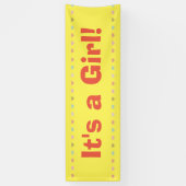 Het is een meisje - Nieuwe geboortenaankondiging v Spandoek (Verticaal)