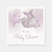 Het is een meisje olifant baby meisje douche servet (Voorkant)