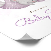 Het is een meisje olifant baby meisje douche welko poster (Hoek)