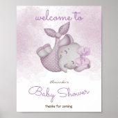 Het is een meisje olifant baby meisje douche welko poster (Voorkant)