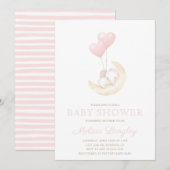 het is een meisje olifant roze ballon schattig Bab Kaart (Voorkant / Achterkant)