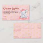 Het is een meisje olifant roze luier Raffle Ticket Informatiekaartje (Voorkant / Achterkant)