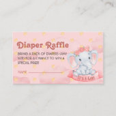 Het is een meisje olifant roze luier Raffle Ticket Informatiekaartje (Voorkant)
