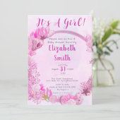 Het is een meisje onder het Zee Schattige roze Bab Kaart (Staand voorkant)