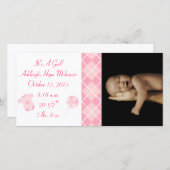 Het is een meisje... Onze edele kleine pareltje Aankondiging (Voorkant / Achterkant)