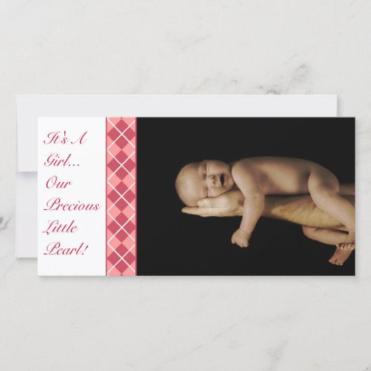 Het is een meisje... Onze edele kleine pareltje Aankondiging (Voorkant)