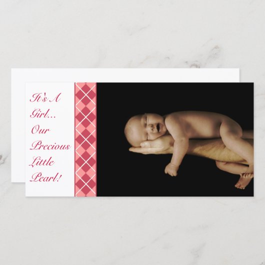 Het is een meisje... Onze edele kleine pareltje Aankondiging (Voorkant / Achterkant)