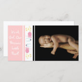 Het is een meisje... onze kostbare kleine parel aankondiging (Voorkant / Achterkant)