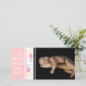 Het is een meisje... onze kostbare kleine parel aankondiging (Staand voorkant)