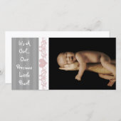 Het is een meisje... onze kostbare kleine parel aankondiging (Voorkant / Achterkant)