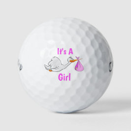 Het is een meisje ooievaar golfballen
