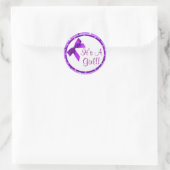Het is een meisje Paarse boog Stickers (Tas)
