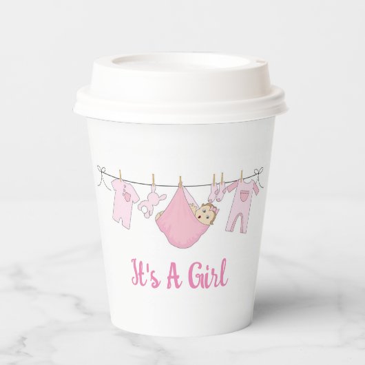 Het is een meisje papieren bekers (Voorkant)