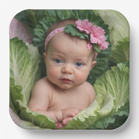 Het is een meisje papieren bordje (Voorkant)