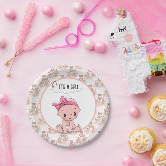 Het is een meisje papieren bordje (Feest)