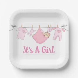 Het is een meisje papieren bordje