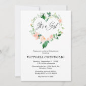 Het is een meisje perzik Baby shower uitnodiging (Voorkant)