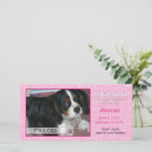 Het is een meisje - Pet-fotokaart Aankondiging (Staand voorkant)