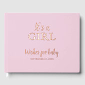 Het is een meisje Pink Baby shower Gold Foil Gastenboek (Voorkant)