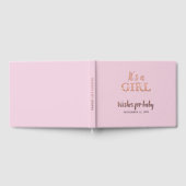 Het is een meisje Pink Baby shower Gold Foil Gastenboek (Volledig)