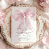 Het is een meisje Pink Bow baby meisje douche Kaart