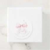 Het is een meisje Pink Bow Baby shower Bedankjes Labels (In situ)