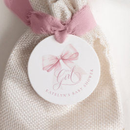 Het is een meisje Pink Bow Baby shower Bedankjes Labels