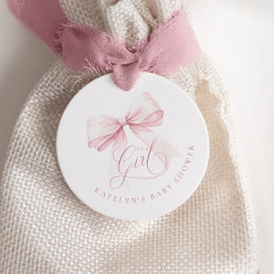Het is een meisje Pink Bow Baby shower Bedankjes Labels