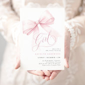 Het is een meisje Pink Bow Baby shower Kaart