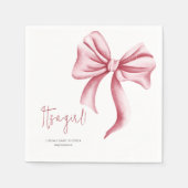 Het is een meisje Pink Bow Baby shower Party Servet (Voorkant)