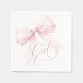 Het is een meisje Pink Bow Baby shower Servet (Voorkant)