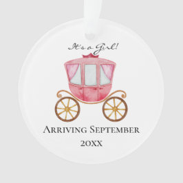 Het is een meisje! Pink Carriage Zwangerschapsaank Ornament
