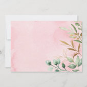 Het is een meisje! Pink Gold Floral Woodland Baby  Kaart (Achterkant)