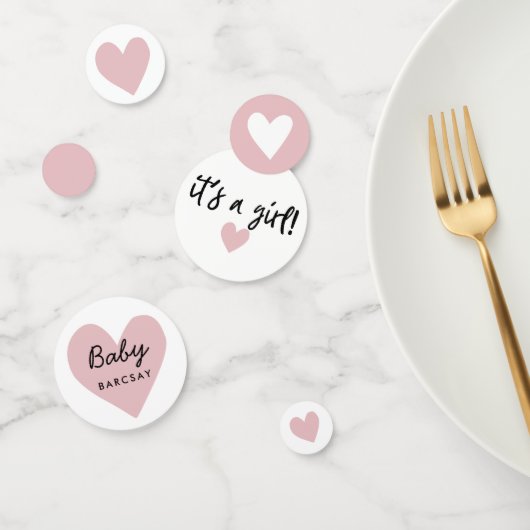 Het is een meisje Pink Modern Heart Baby shower Confetti (Groep)