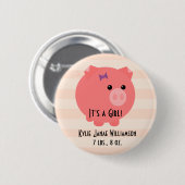 Het is een meisje! pop ronde button 5,7 cm (Voorkant /achterkant)