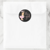 Het is een meisje Prinses Meisje Baby shower Ronde Sticker (Tas)