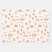Het is een meisje. Putroze speelgoed baby shower Inpakpapier Vel (Voorkant 2)