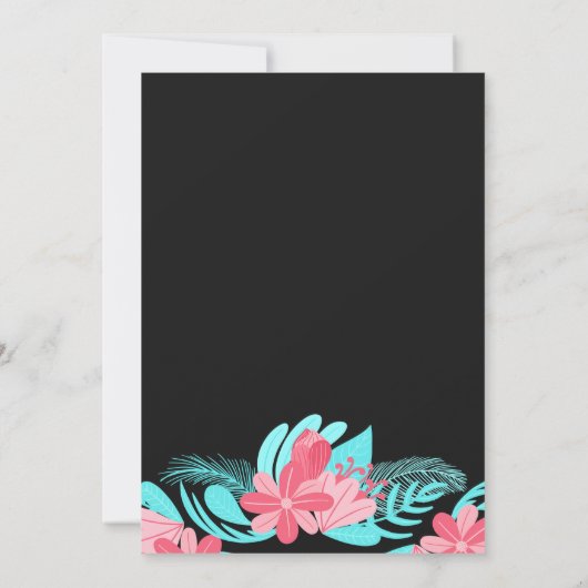 Het is een meisje Quote Roze Blauwgroen Bloemen Ba Kaart (Achterkant)