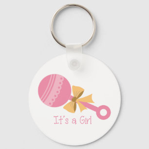Het is een meisje Rattle Sleutelhanger